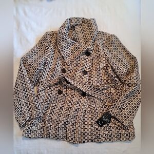 Robert Louis women's size 1X Brown Camel geometric belted jacket, New